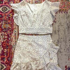 Shein Polkadot Ruffle Set